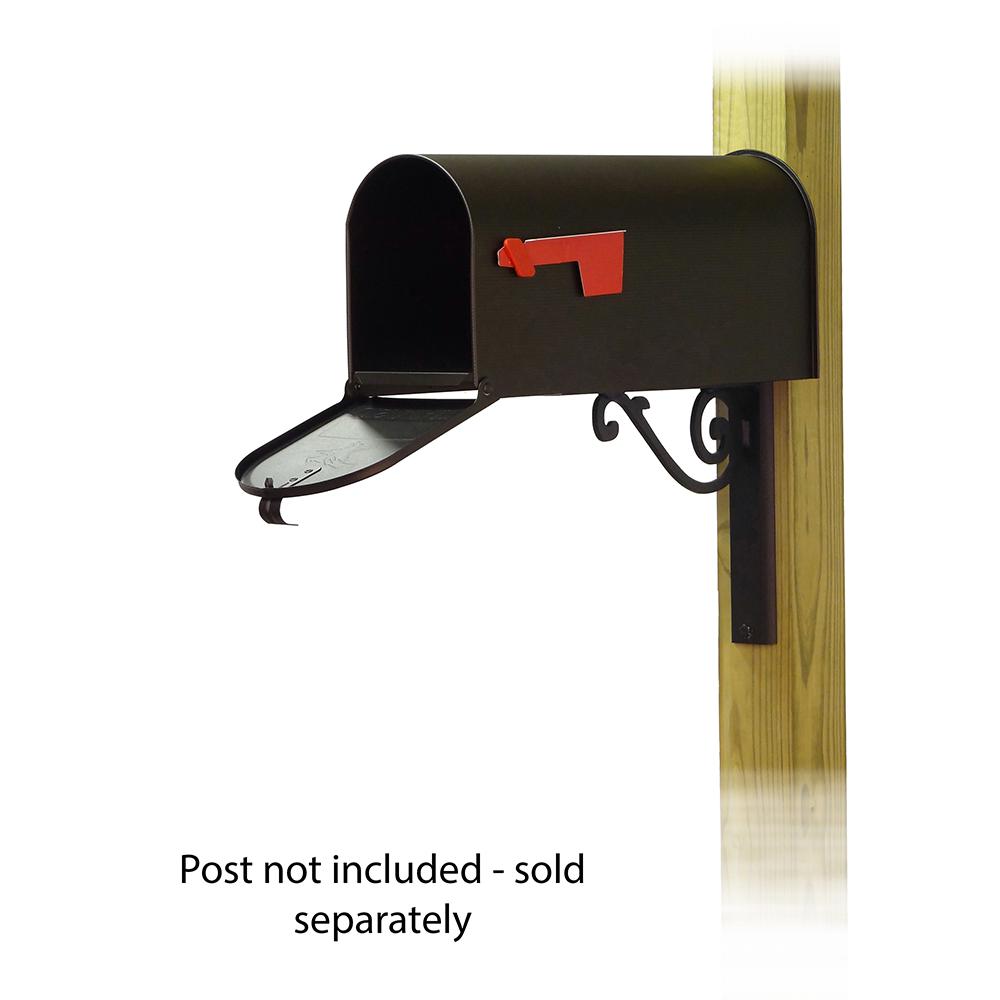 Standard Steel Curbside Mailbox with Baldwin front single mailbox mounting bracket. Picture 3