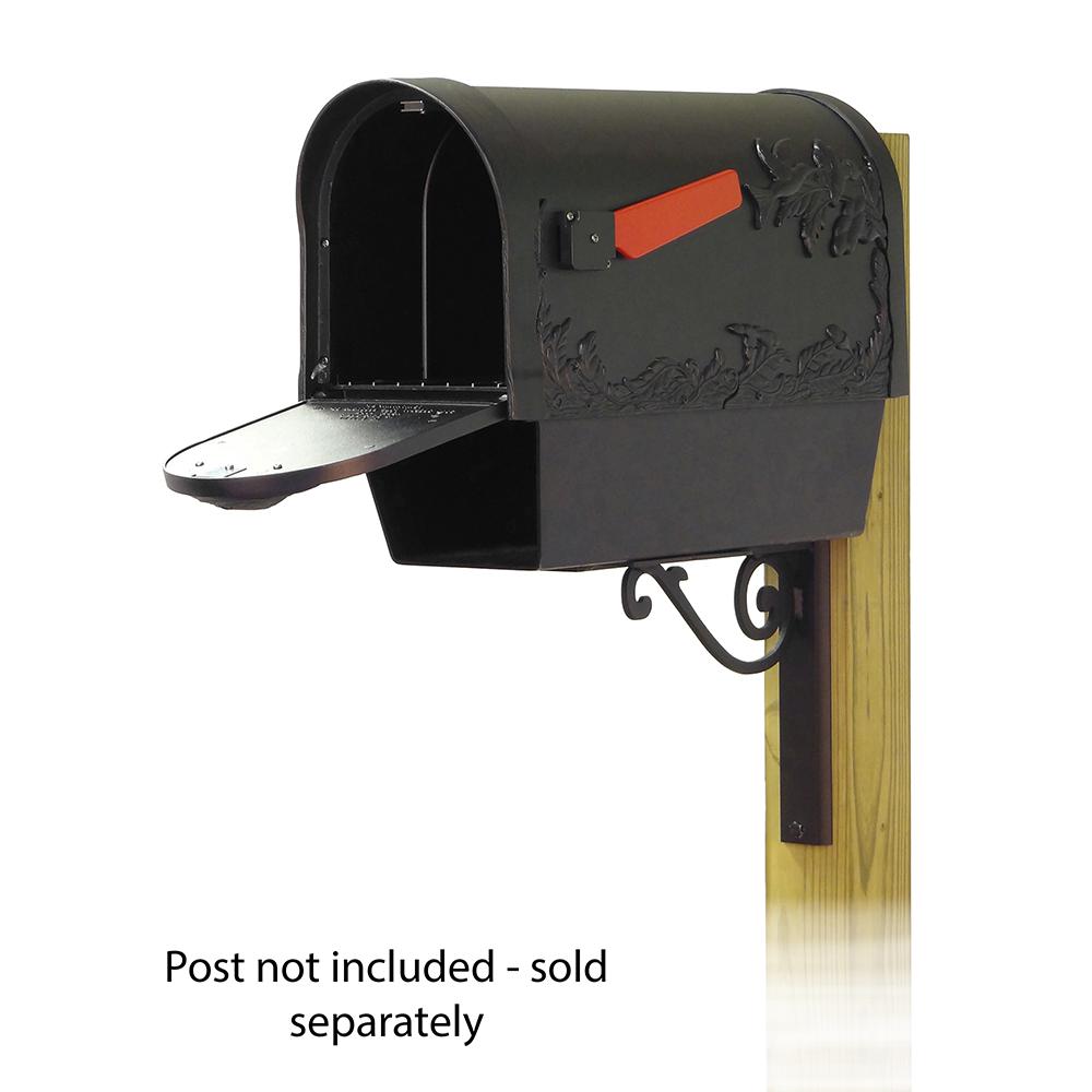 Hummingbird Curbside Mailbox with Newspaper tube and Baldwin front single mailbox mounting bracket. Picture 2