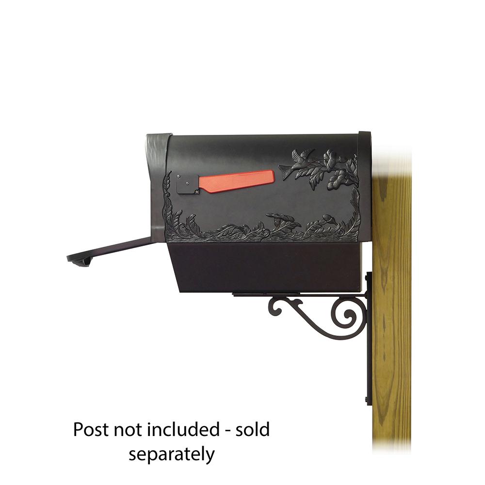 Hummingbird Curbside Mailbox with Newspaper tube and Baldwin front single mailbox mounting bracket. Picture 4
