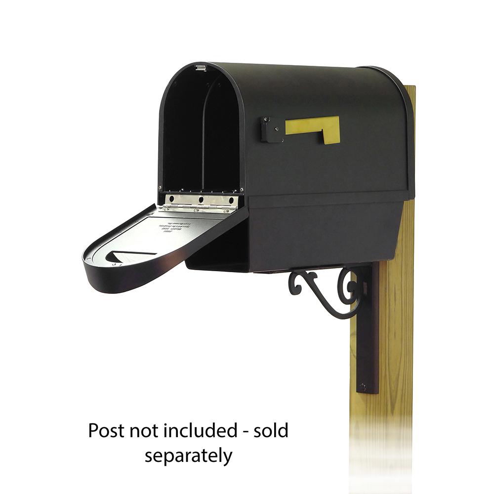 Classic Curbside Mailbox with Newspaper tube and Baldwin front single mailbox mounting bracket. Picture 2