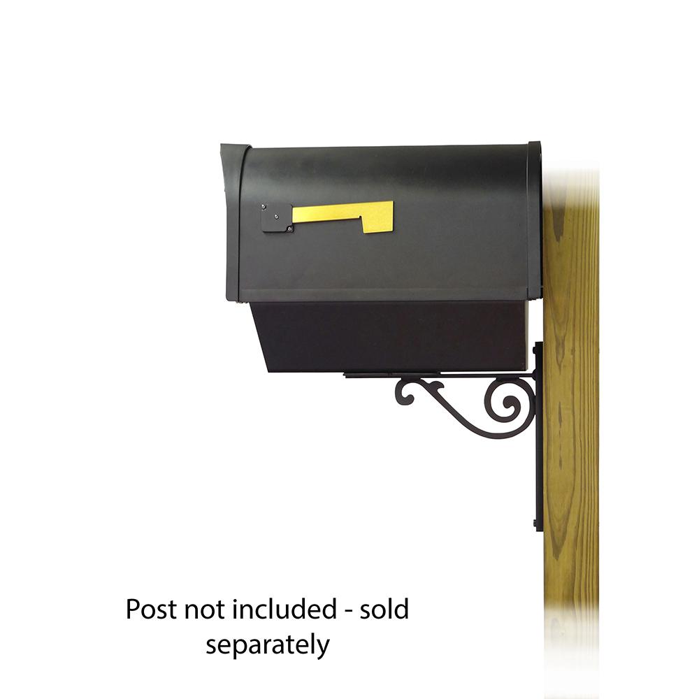 Classic Curbside Mailbox with Newspaper tube and Baldwin front single mailbox mounting bracket. Picture 3