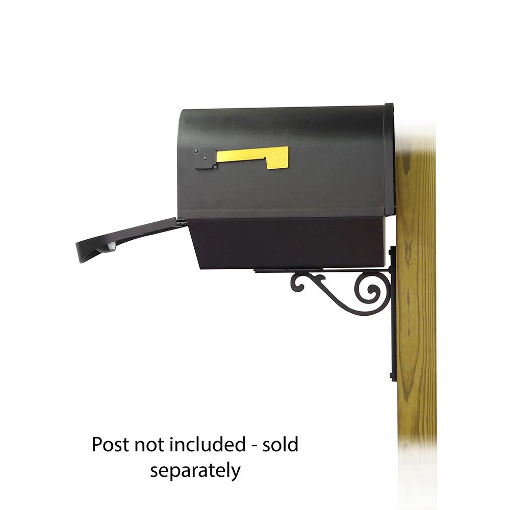 Classic Curbside Mailbox with Newspaper tube and Baldwin front single mailbox mounting bracket. Picture 4