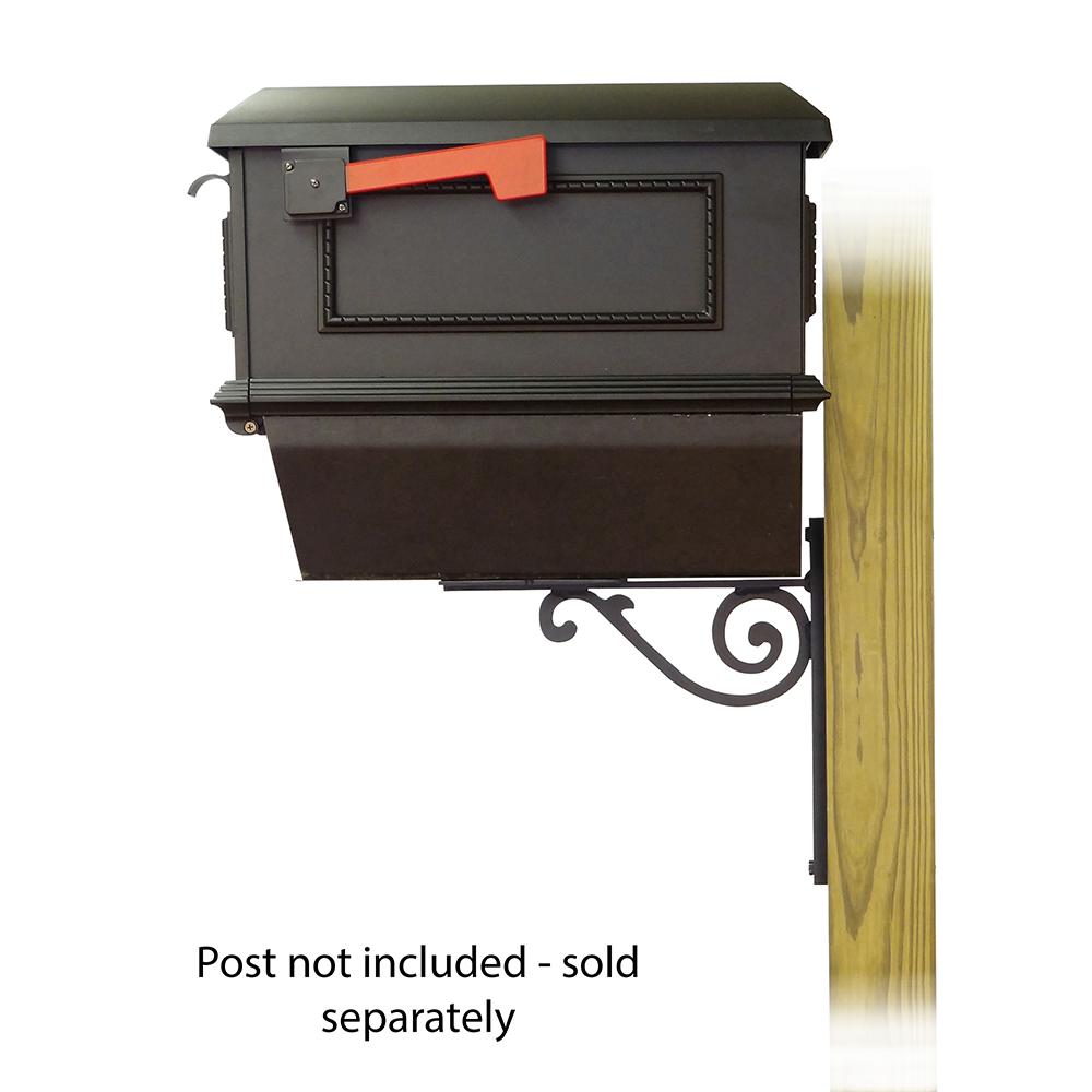 Traditional Curbside Mailbox with Newspaper tube and Baldwin front single mailbox mounting bracket. Picture 3