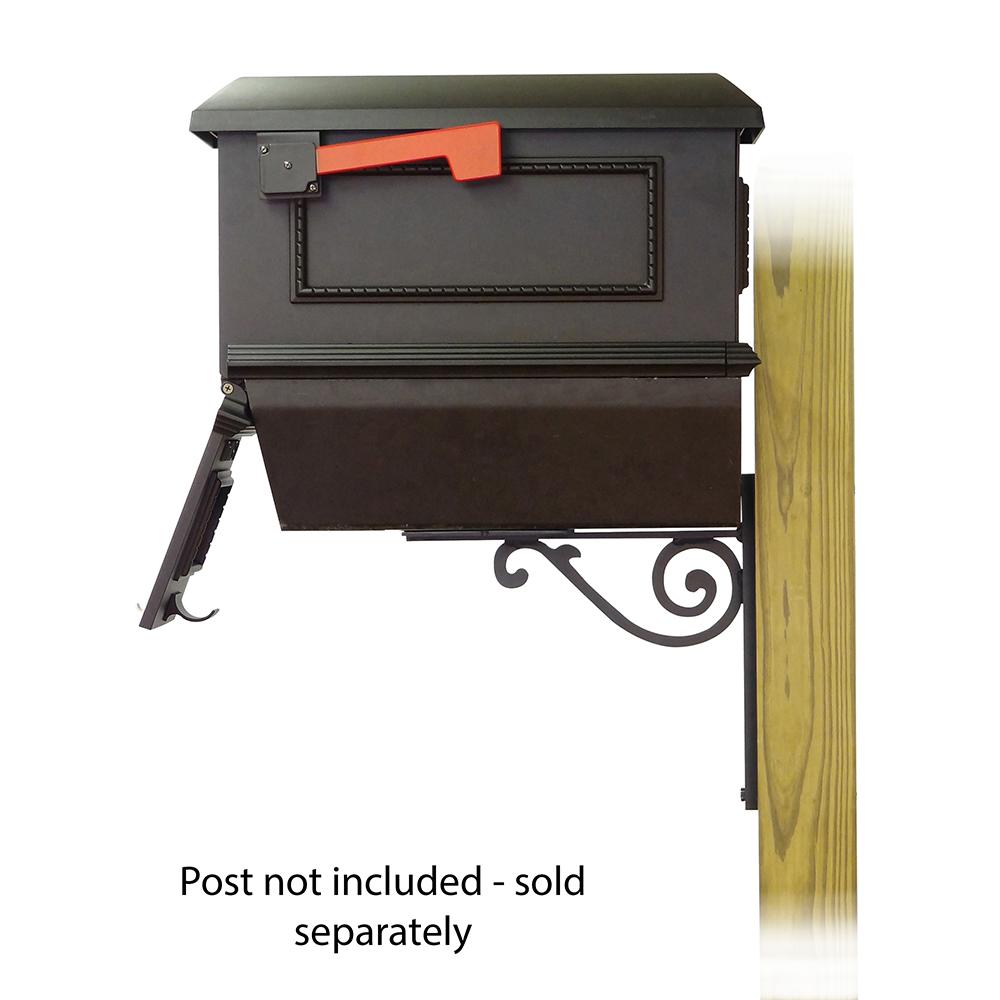 Traditional Curbside Mailbox with Newspaper tube and Baldwin front single mailbox mounting bracket. Picture 4