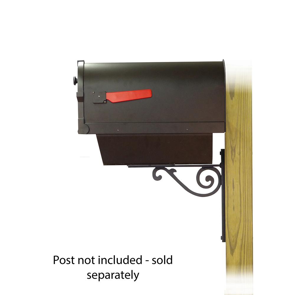 Savannah Curbside Mailbox with Newspaper tube and Baldwin front single mailbox mounting bracket. Picture 3