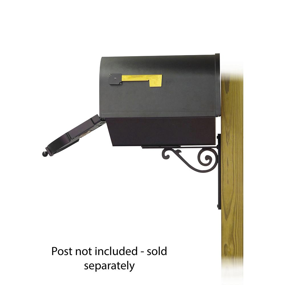 Berkshire Curbside Mailbox with Newspaper tube and Baldwin front single mailbox mounting bracket. Picture 4