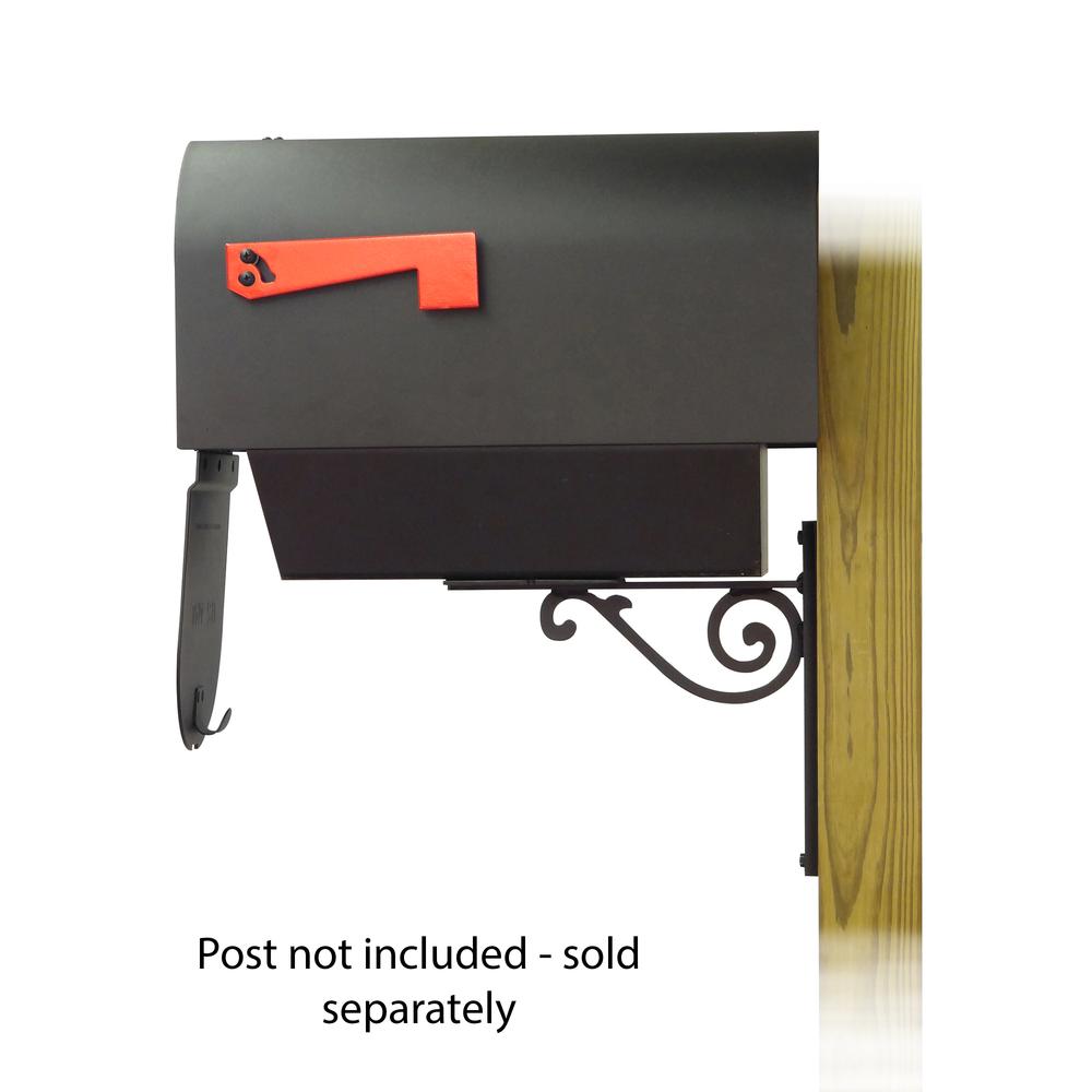 Titan Aluminum Curbside Mailbox with Newspaper tube and Baldwin front single mailbox mounting bracket. Picture 4