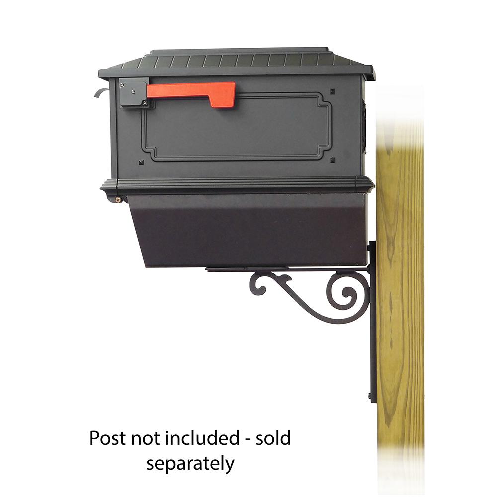 Kingston Curbside Mailbox with Newspaper tube and Baldwin front single mailbox mounting bracket. Picture 3