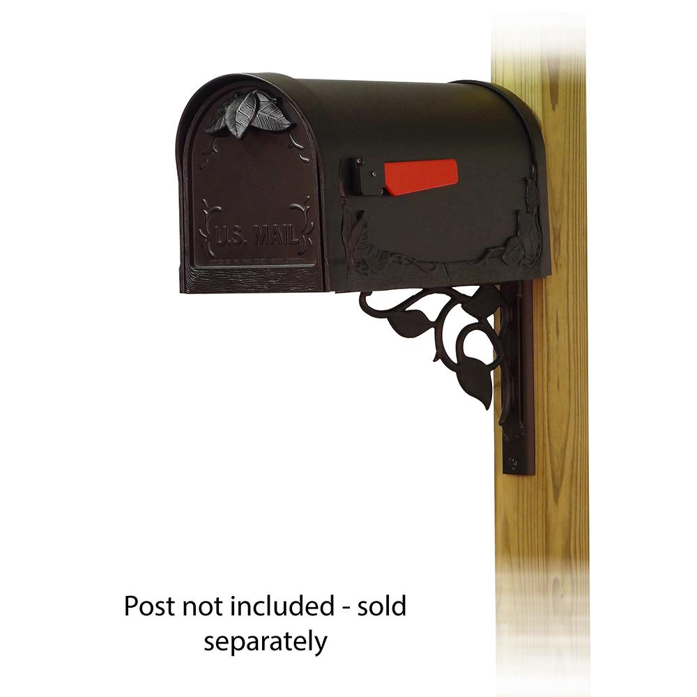 Floral Curbside Mailbox with Floral front single mailbox mounting bracket. Picture 1