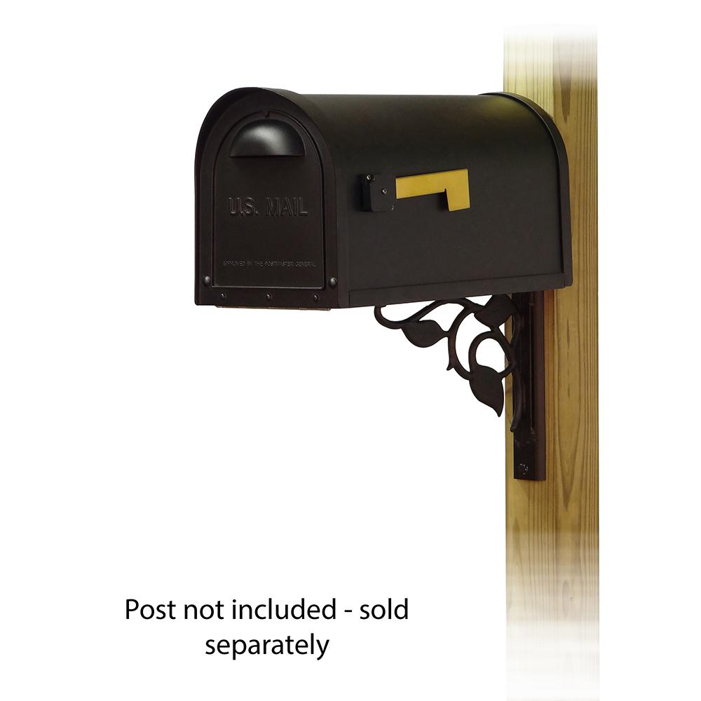 Classic Curbside Mailbox with Floral front single mailbox mounting bracket. Picture 1