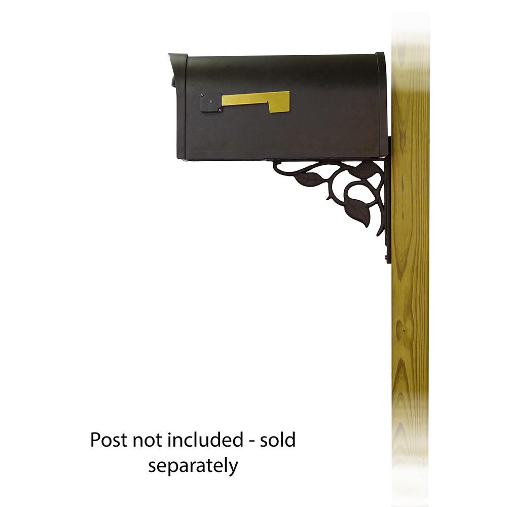 Classic Curbside Mailbox with Floral front single mailbox mounting bracket. Picture 3