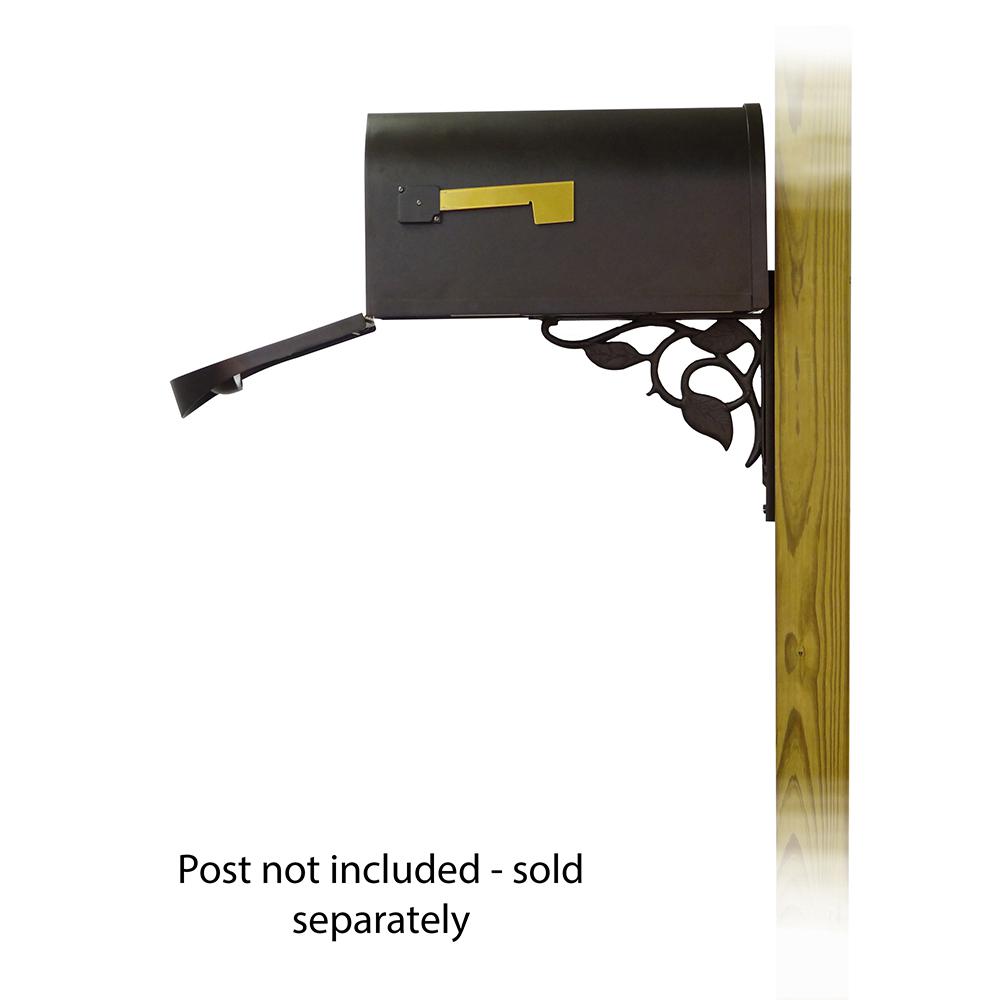 Classic Curbside Mailbox with Floral front single mailbox mounting bracket. Picture 4