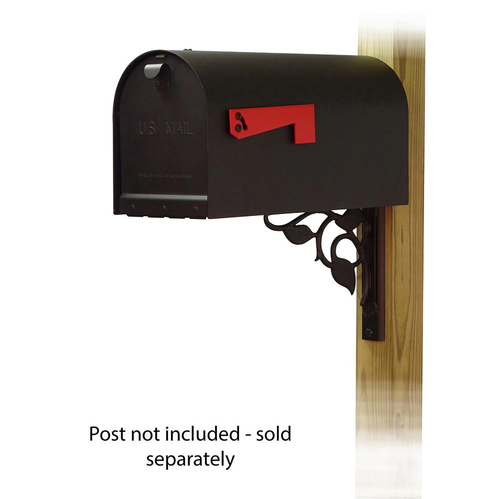 Titan Steel Curbside Mailbox with Floral front single mailbox mounting bracket. Picture 1