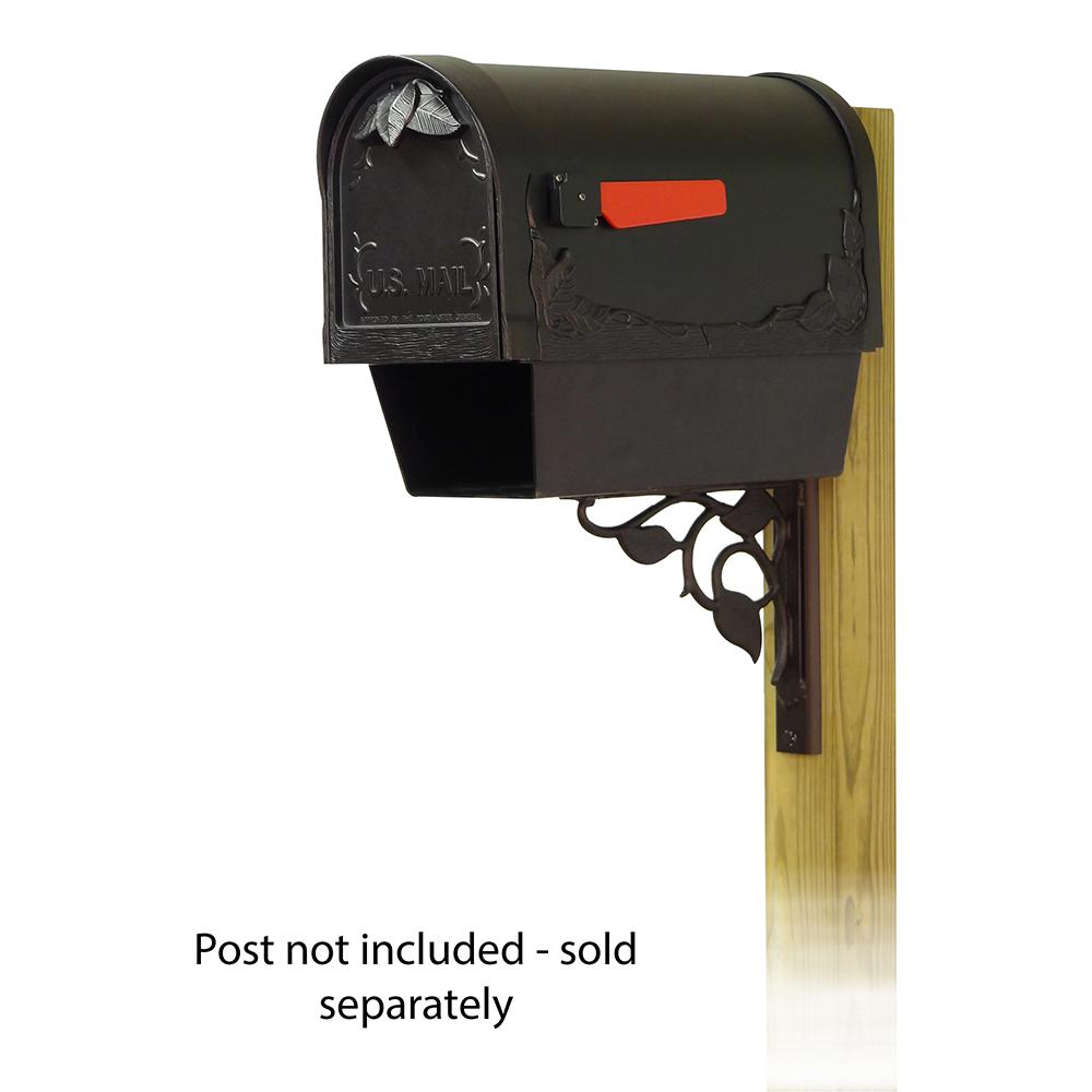 Floral Curbside Mailbox with Newspaper tube and Floral front single mailbox mounting bracket. Picture 1