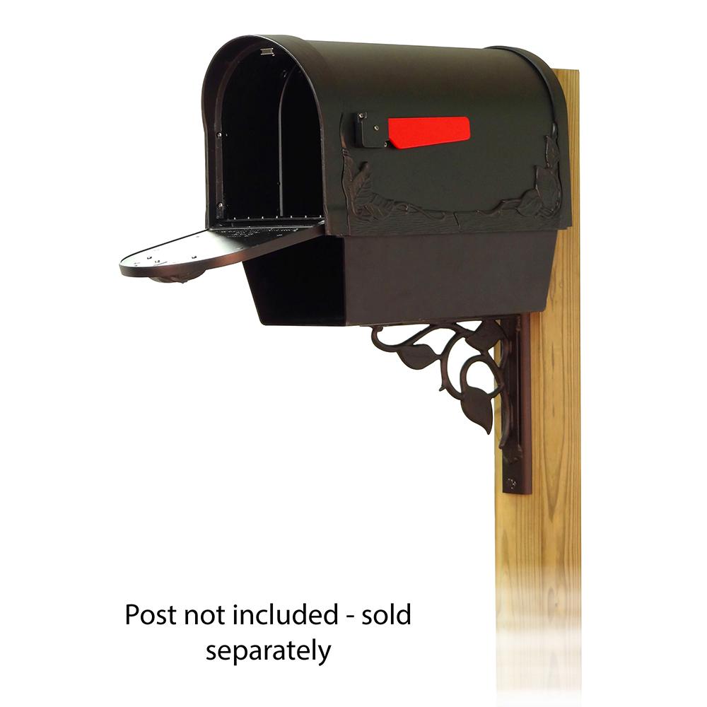 Floral Curbside Mailbox with Newspaper tube and Floral front single mailbox mounting bracket. Picture 2