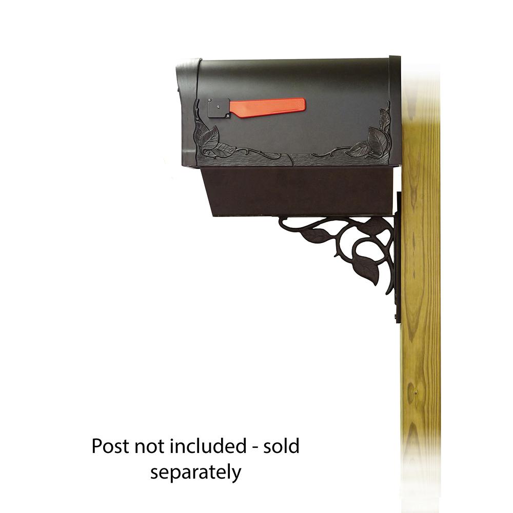 Floral Curbside Mailbox with Newspaper tube and Floral front single mailbox mounting bracket. Picture 3