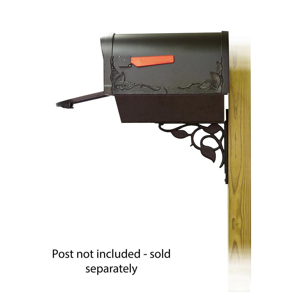 Floral Curbside Mailbox with Newspaper tube and Floral front single mailbox mounting bracket. Picture 4