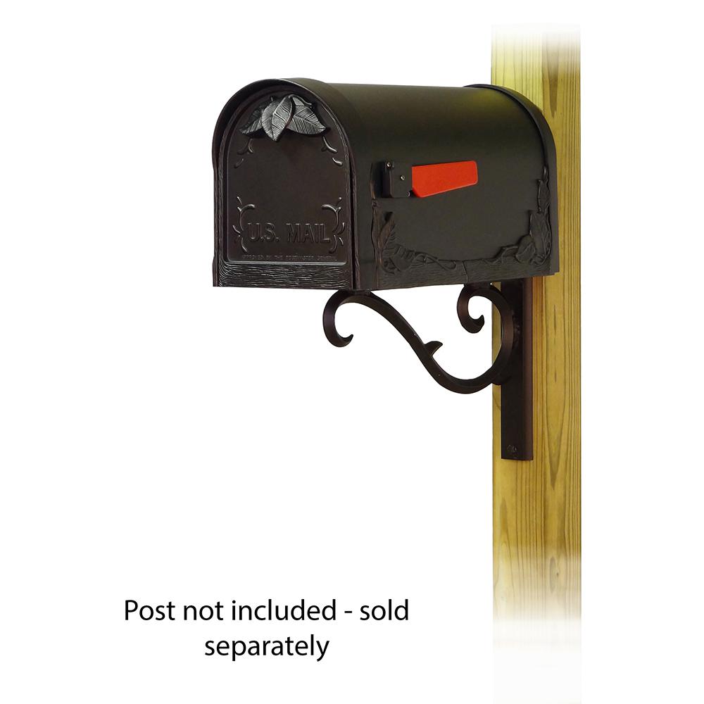 Floral Curbside Mailbox with Sorrento front single mailbox mounting bracket. Picture 1