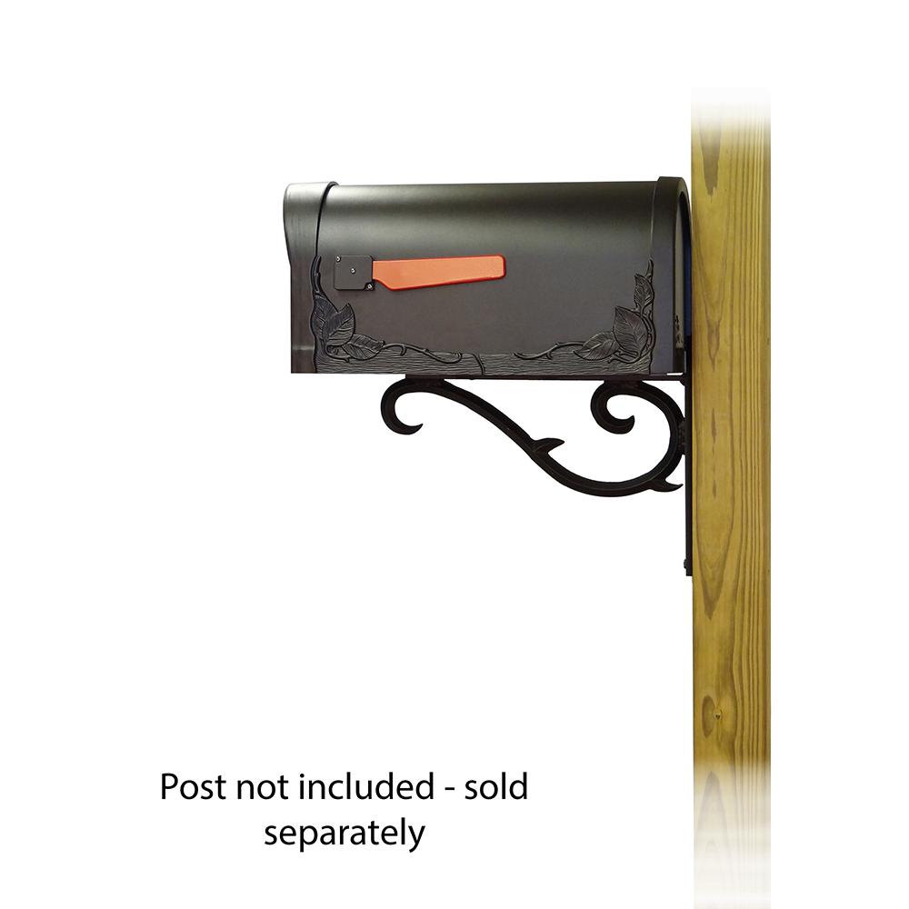Floral Curbside Mailbox with Sorrento front single mailbox mounting bracket. Picture 2
