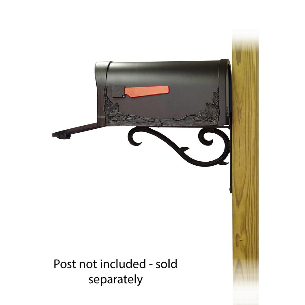 Floral Curbside Mailbox with Sorrento front single mailbox mounting bracket. Picture 4