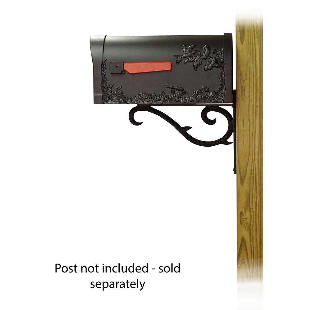 Hummingbird Curbside Mailbox with Sorrento front single mailbox mounting bracket. Picture 4