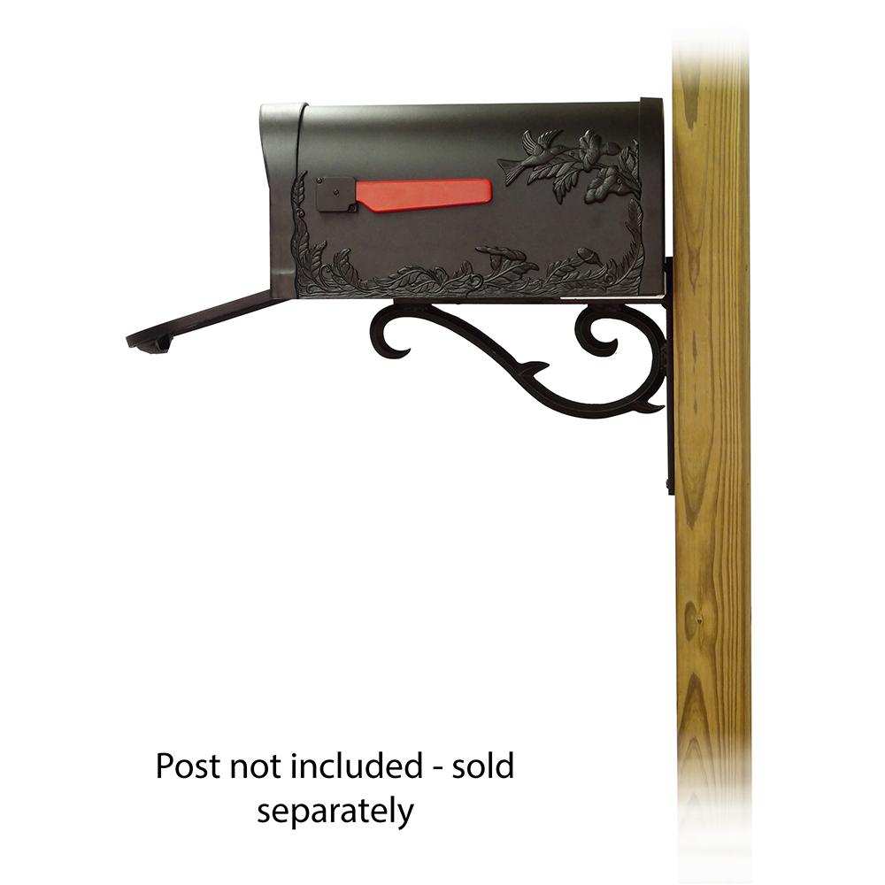 Hummingbird Curbside Mailbox with Sorrento front single mailbox mounting bracket. Picture 5
