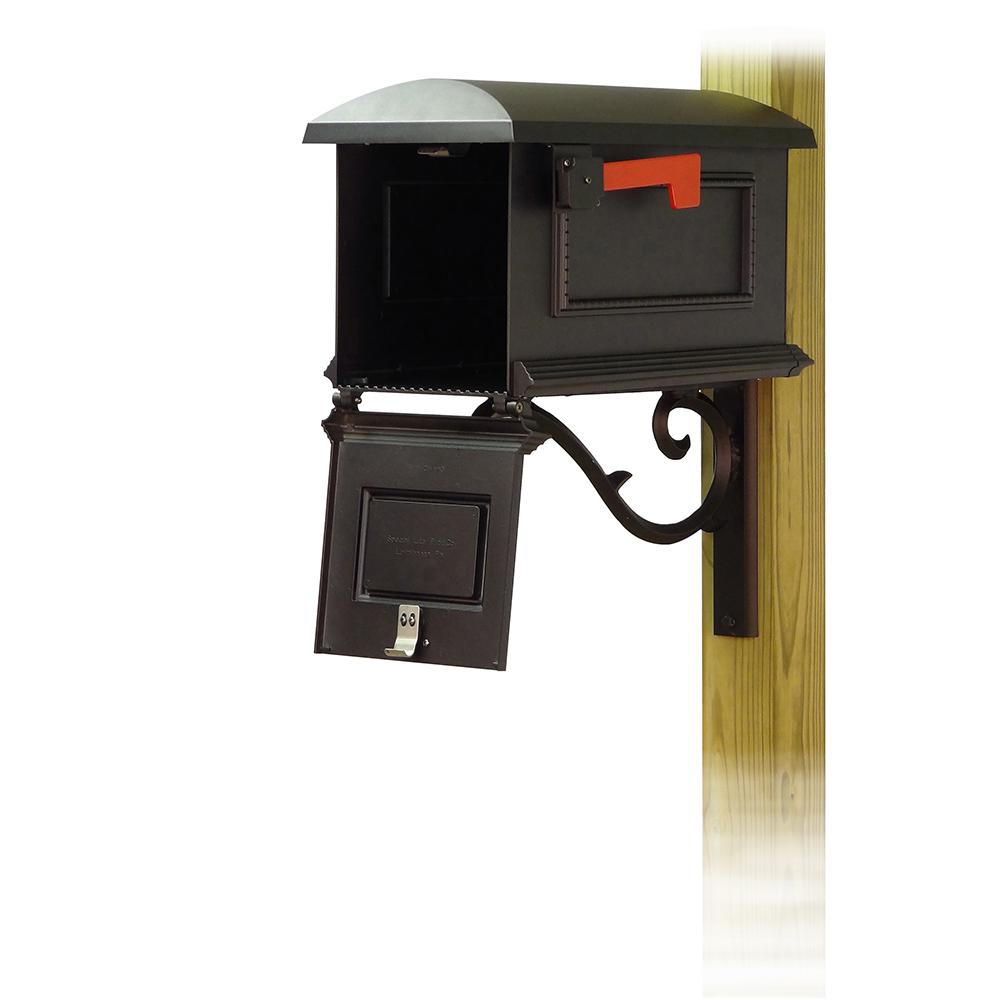 Traditional Curbside Mailbox with Sorrento front single mailbox mounting bracket. Picture 3