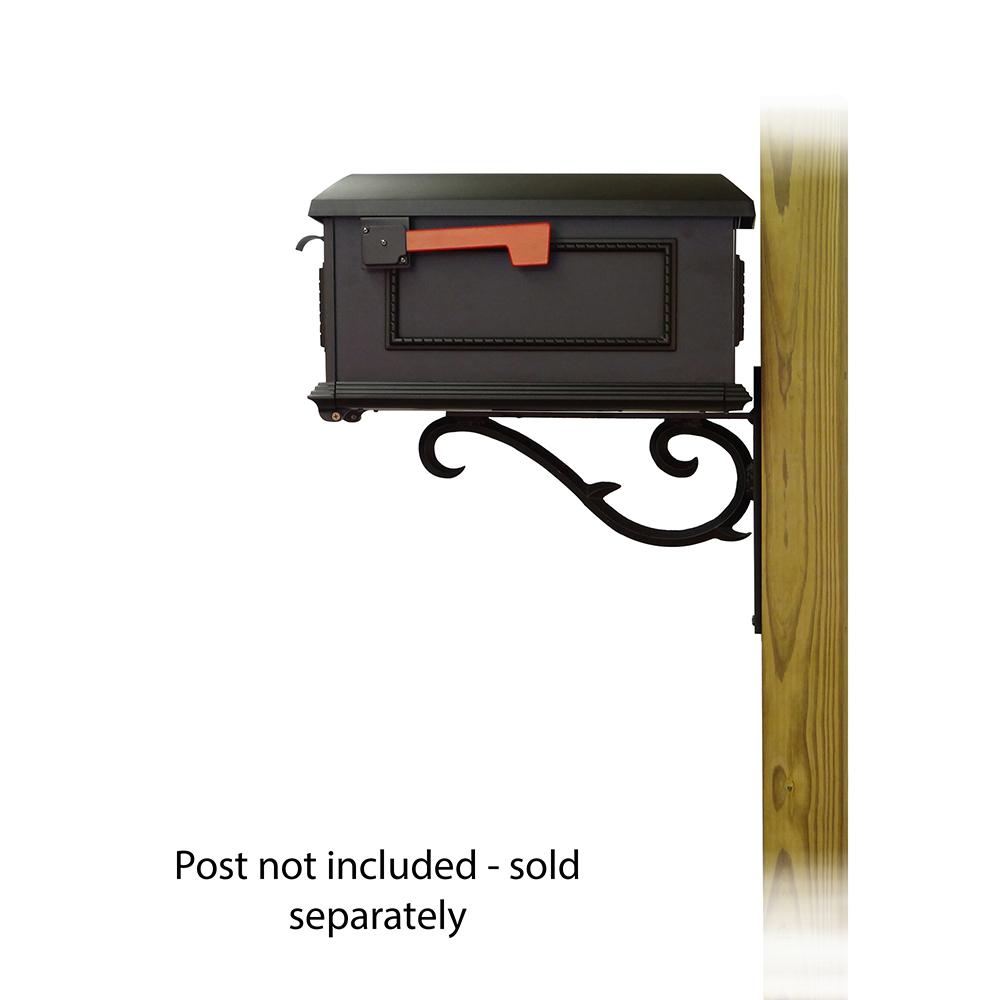 Traditional Curbside Mailbox with Sorrento front single mailbox mounting bracket. Picture 4