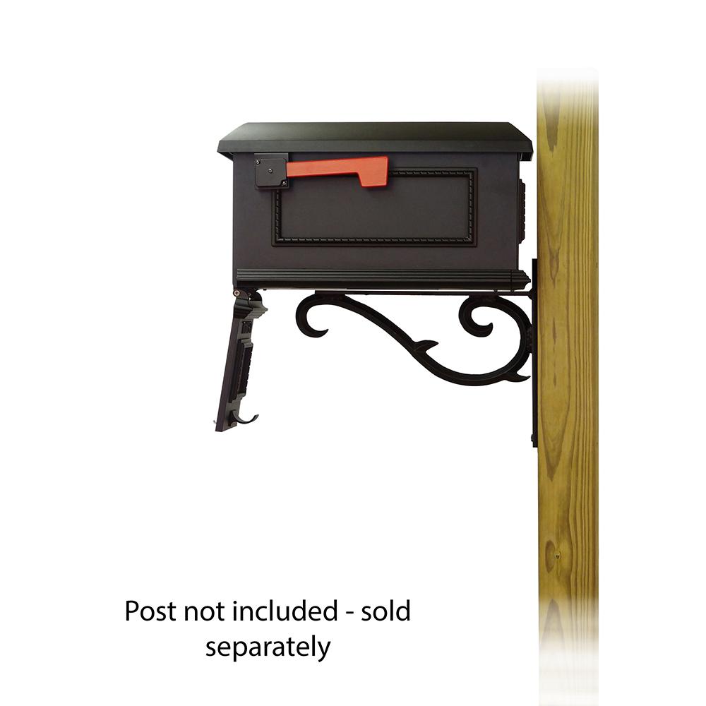 Traditional Curbside Mailbox with Sorrento front single mailbox mounting bracket. Picture 5