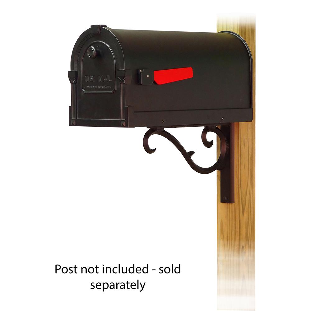 Savannah Curbside Mailbox with Sorrento front single mailbox mounting bracket. Picture 1