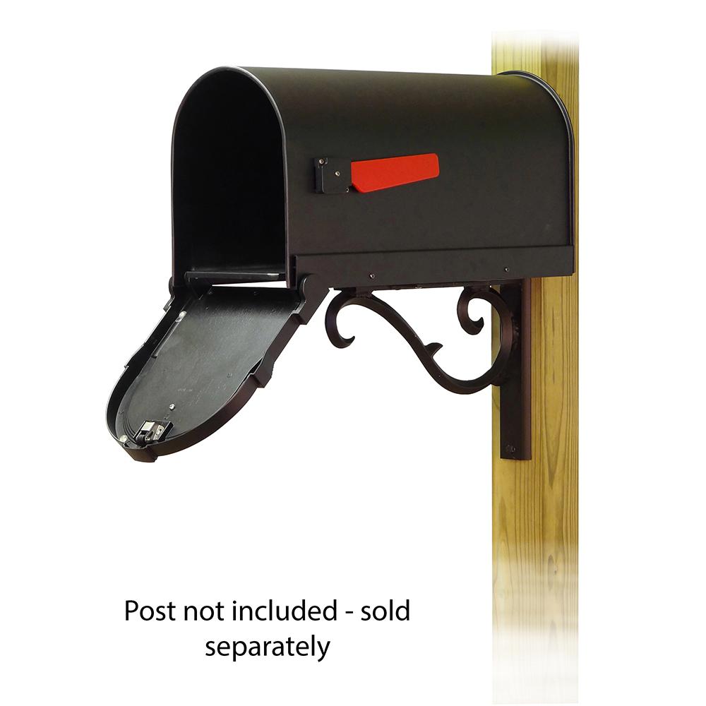 Savannah Curbside Mailbox with Sorrento front single mailbox mounting bracket. Picture 2