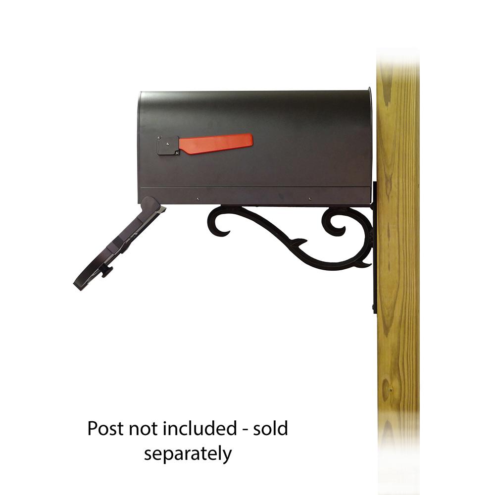 Savannah Curbside Mailbox with Sorrento front single mailbox mounting bracket. Picture 4