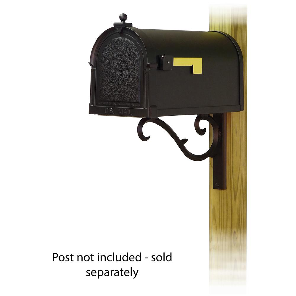 Berkshire Curbside Mailbox with Sorrento front single mailbox mounting bracket. Picture 1