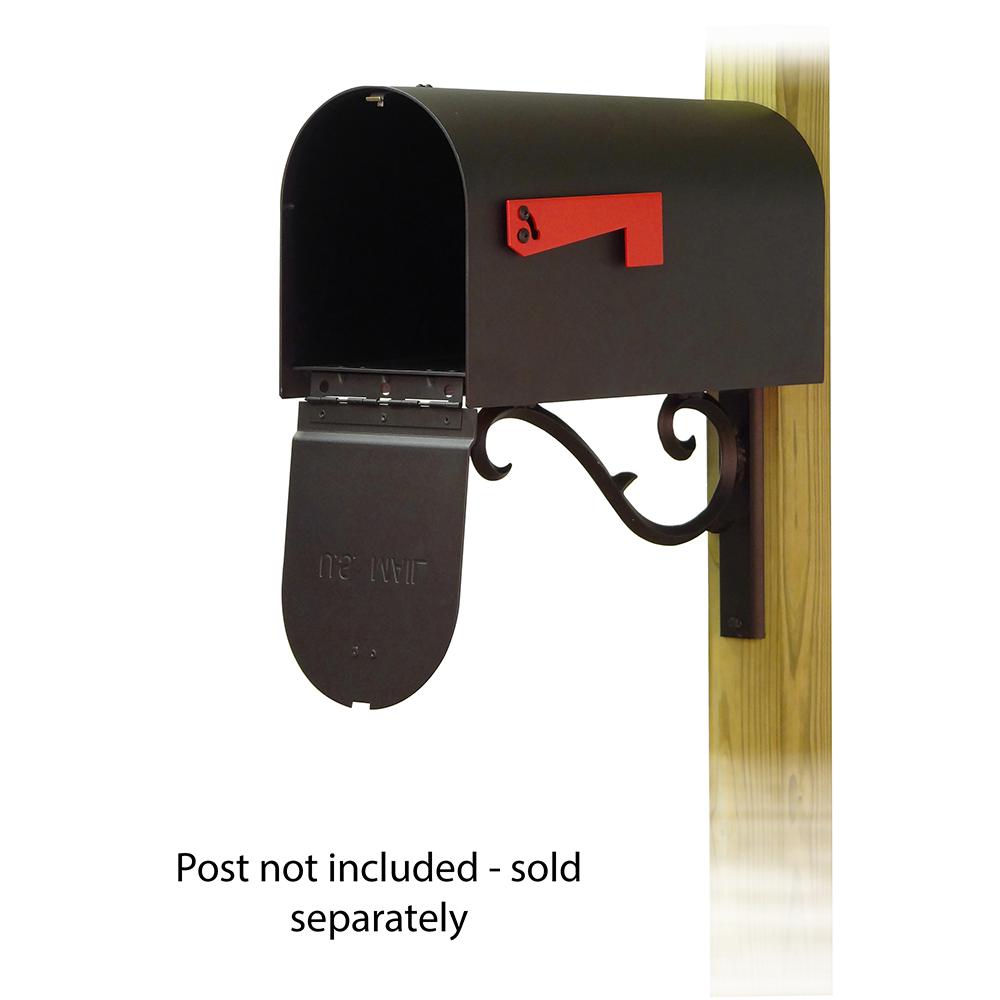 Titan Aluminum Curbside Mailbox with Sorrento front single mailbox mounting bracket. Picture 2