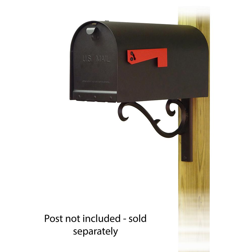 Titan Steel Curbside Mailbox with Sorrento front single mailbox mounting bracket. Picture 1