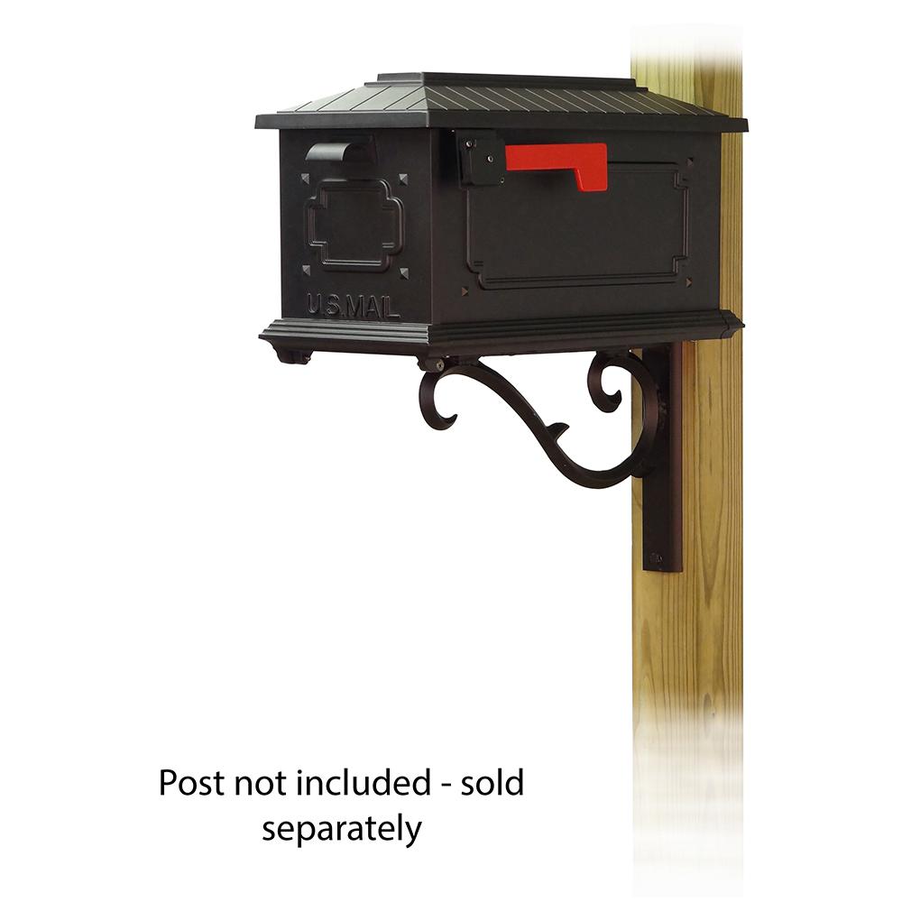 Kingston Curbside Mailbox with Sorrento front single mailbox mounting bracket. Picture 1