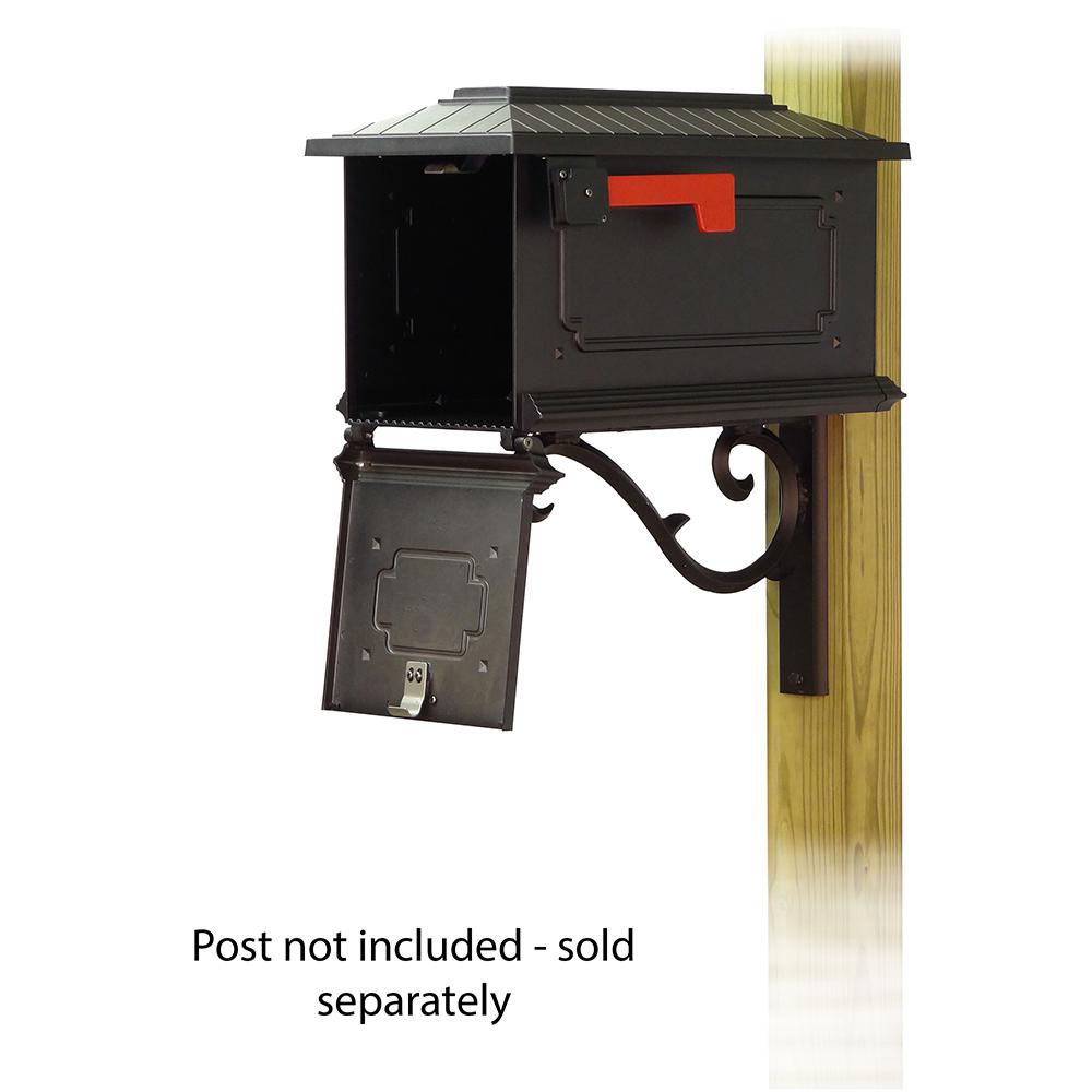 Kingston Curbside Mailbox with Sorrento front single mailbox mounting bracket. Picture 2