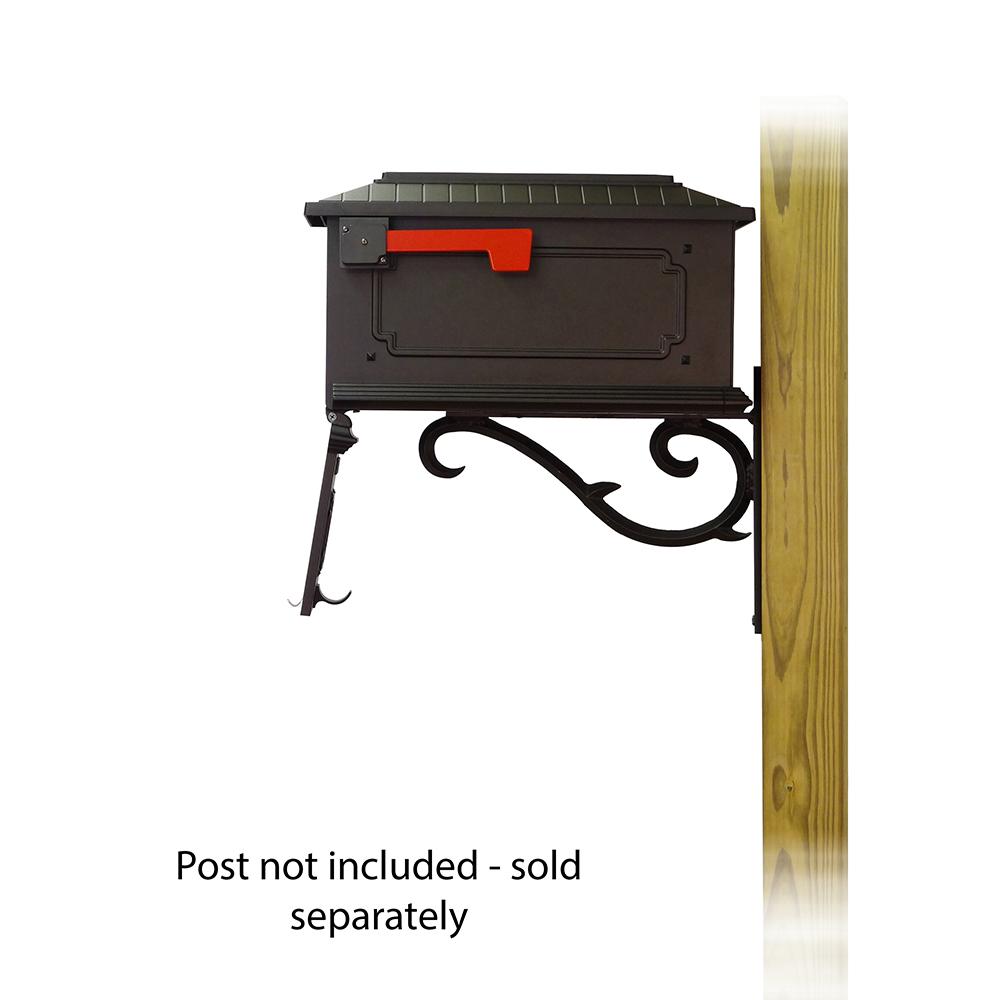 Kingston Curbside Mailbox with Sorrento front single mailbox mounting bracket. Picture 4