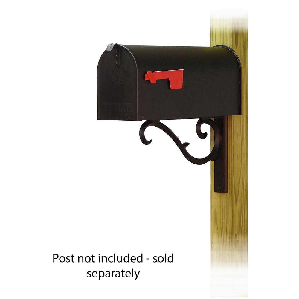Standard Steel Curbside Mailbox with Sorrento front single mailbox mounting bracket. Picture 1