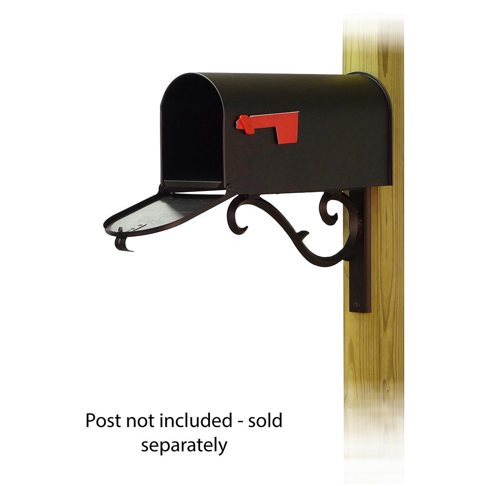 Standard Steel Curbside Mailbox with Sorrento front single mailbox mounting bracket. Picture 2