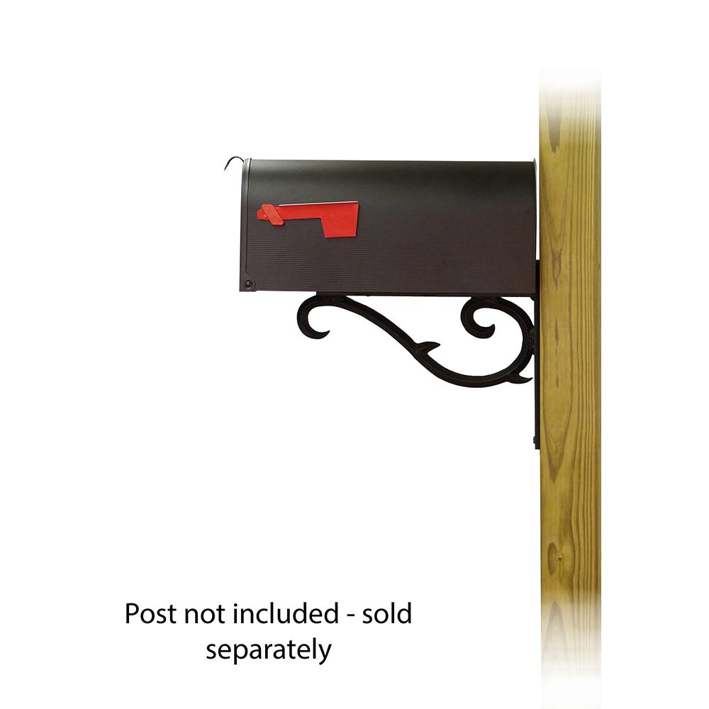 Standard Steel Curbside Mailbox with Sorrento front single mailbox mounting bracket. Picture 3