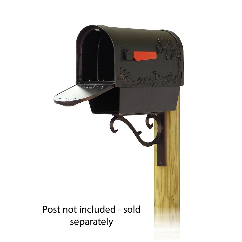 Hummingbird Curbside Mailbox with Newspaper tube and Sorrento front single mailbox mounting bracket. Picture 2