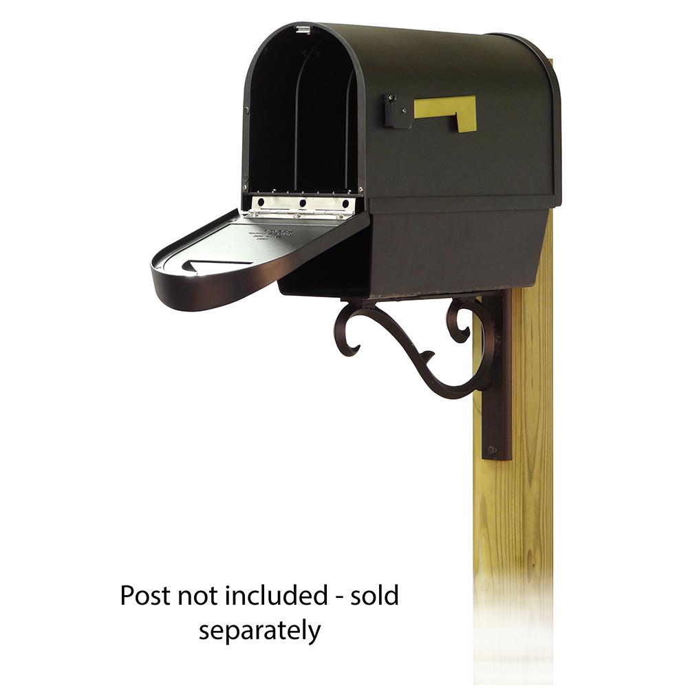 Classic Curbside Mailbox with Newspaper tube and Sorrento front single mailbox mounting bracket. Picture 2