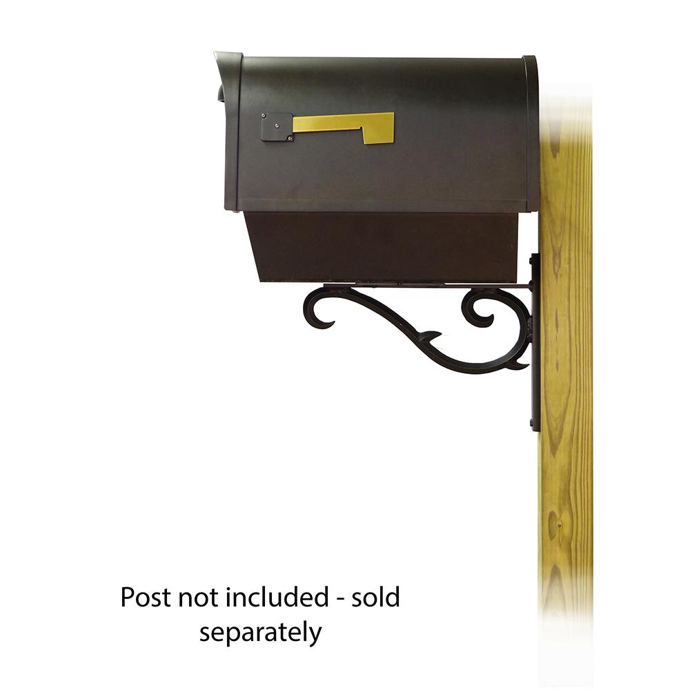 Classic Curbside Mailbox with Newspaper tube and Sorrento front single mailbox mounting bracket. Picture 3