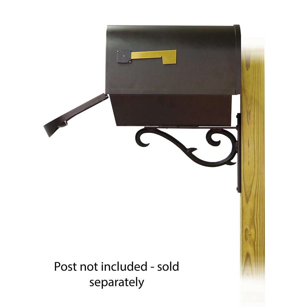 Classic Curbside Mailbox with Newspaper tube and Sorrento front single mailbox mounting bracket. Picture 4
