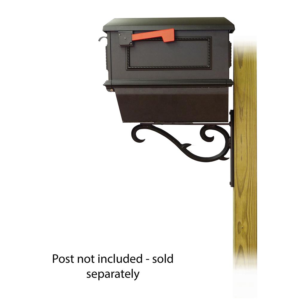 Traditional Curbside Mailbox with Newspaper tube and Sorrento front single mailbox mounting bracket. Picture 4