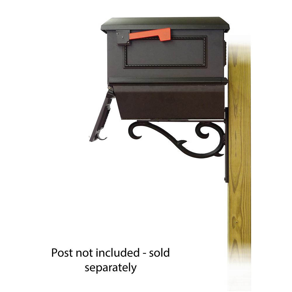 Traditional Curbside Mailbox with Newspaper tube and Sorrento front single mailbox mounting bracket. Picture 5