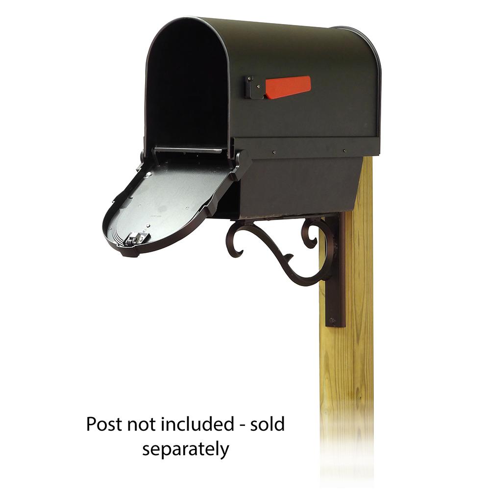 Savannah Curbside Mailbox with Newspaper tube and Sorrento front single mailbox mounting bracket. Picture 2