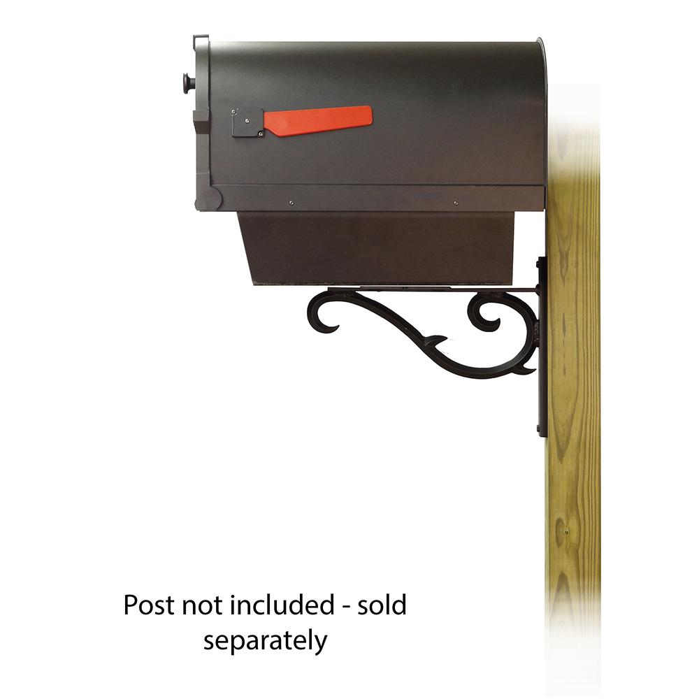 Savannah Curbside Mailbox with Newspaper tube and Sorrento front single mailbox mounting bracket. Picture 3