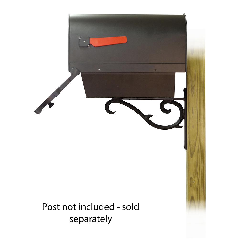 Savannah Curbside Mailbox with Newspaper tube and Sorrento front single mailbox mounting bracket. Picture 4